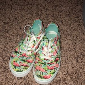 Colorful animal print vans